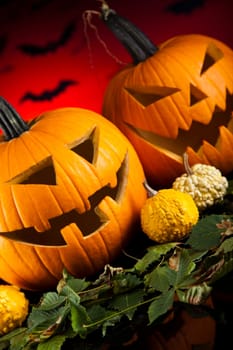 Funny face pumpkin, Halloween