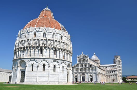 The outstanding view of the Leaning Tower on Square of Miracles in Pisa, Tuscany – Italy