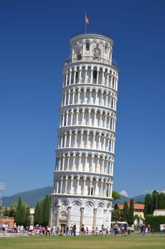 The outstanding view of the Leaning Tower on Square of Miracles in Pisa, Tuscany – Italy