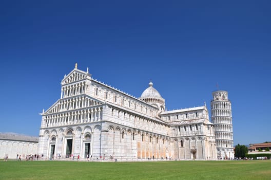The outstanding view of the Leaning Tower on Square of Miracles in Pisa, Tuscany – Italy