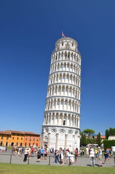 The outstanding view of the Leaning Tower on Square of Miracles in Pisa, Tuscany – Italy