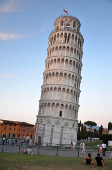 The outstanding view of the Leaning Tower on Square of Miracles in Pisa, Tuscany – Italy