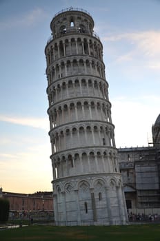 The outstanding view of the Leaning Tower on Square of Miracles in Pisa, Tuscany – Italy