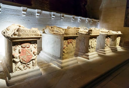 Royal tombs in Santa Maria la Real monastery, Najera, La Rioja, Spain