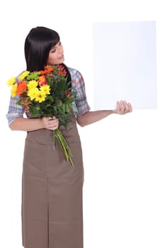 woman holding flowers