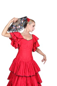 Spanish dancer with hand fan