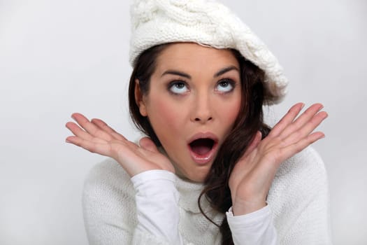 a woman very surprised