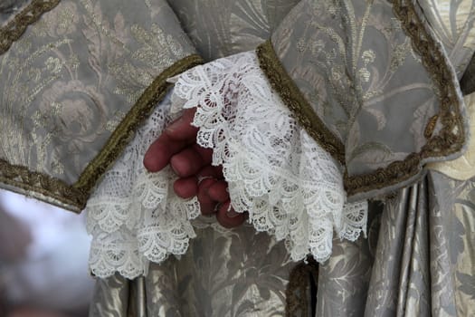 Costume with lace sleeves