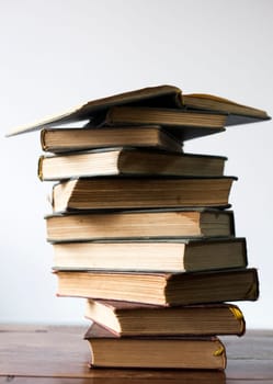 Pile of old books - vintage photo