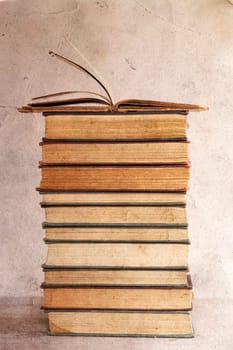 Pile of old books - vintage photo