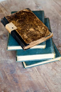 Pile of old books - vintage photo