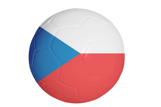 Czech republic flag graphic on soccer ball isolated on white