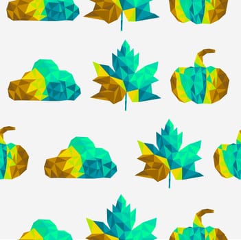 Abstract geometric autumn elements shapes seamless pattern background. EPS10 vector file organized in layers for easy editing.