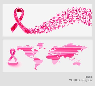 Global collaboration breast cancer awareness web banners