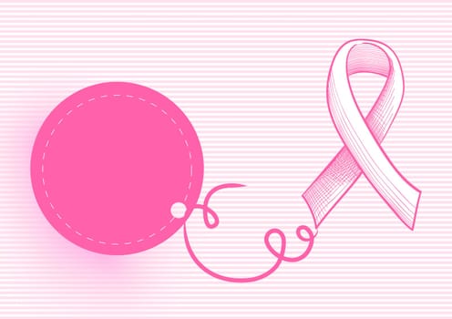 Breast cancer awareness ribbon symbol vintage badge elements composition. EPS10 vector file organized in layers for easy editing.
