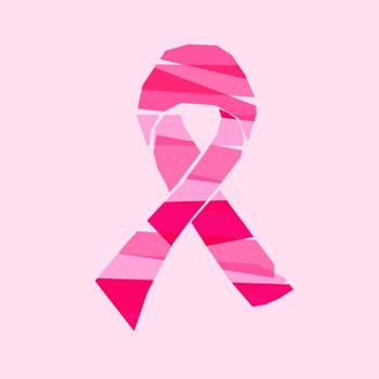 Breast cancer awareness ribbon symbol made with transparent laces background illustration. EPS10 vector file with transparency organized in layers for easy editing.