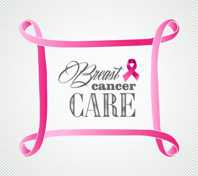 Global collaboration breast cancer awareness concept illustration. Simple frame banner background. EPS10 vector file organized in layers for easy editing.
