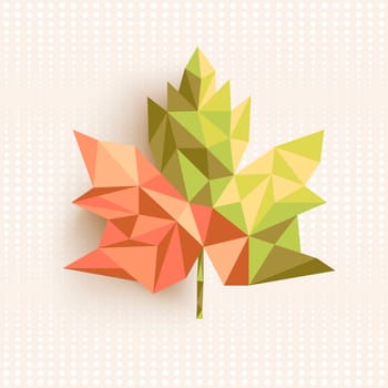 Trendy 3d geometric fall leaf composition illustration. EPS10 vector file organized in layers for easy editing.