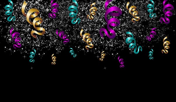 Halloween celebration with ribbons and confetti template background. Vector file organized in layers for easy editing.