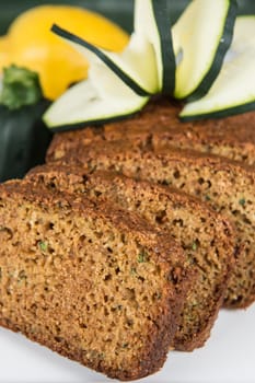 Vegetarian cake made of zucchini, ginger and lemon peel