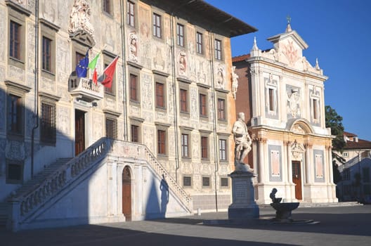 Beautiful building of University on Piazza dei Cavalieri in Pisa, Tuscany - Italy