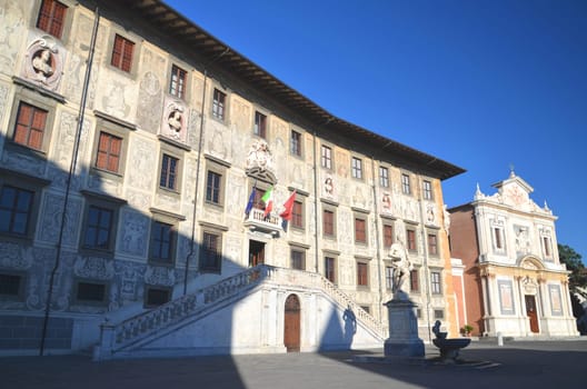 Beautiful building of University on Piazza dei Cavalieri in Pisa, Tuscany - Italy