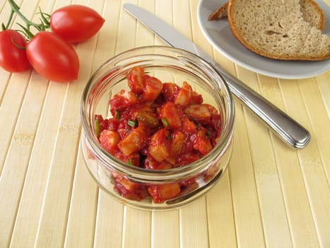Homemade sausage salad