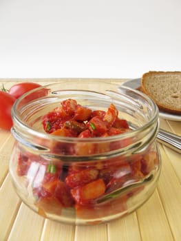 Homemade sausage salad