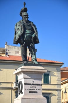 The statue and square of Vittorio Emanuele II in Pisa, Italy