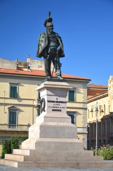 The statue and square of Vittorio Emanuele II in Pisa, Italy
