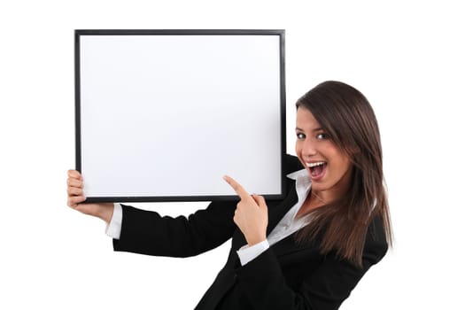 Enthusiastic businesswoman
