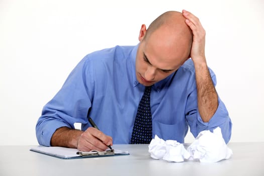 An overwhelmed executive.