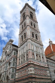 Spectacular view of famous marble cathedral Santa Maria del Fiore in Florence, Italy