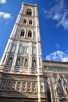 Spectacular view of famous marble cathedral Santa Maria del Fiore in Florence, Italy