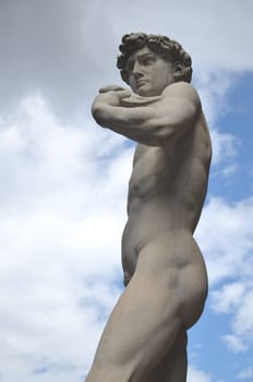 Brilliant sculpture of David by Michelangelo on the Piazza della Signoria in Florence, Italy