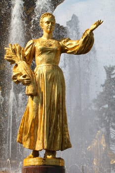 Girl with a Russian People's Friendship Fountain