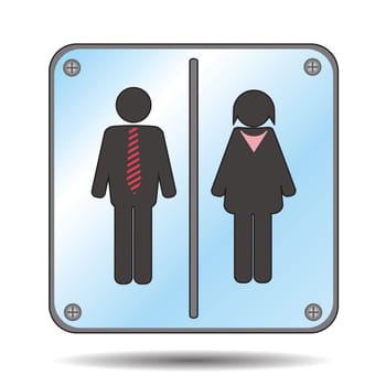 restroom sign with man and woman for your design