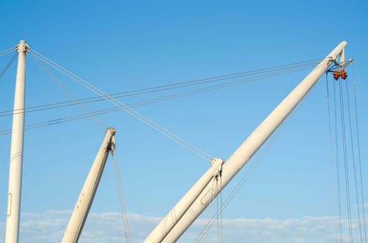 detail of the derrick to the ancient port of Genoa