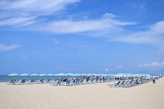 Picturesque view on Italian sandy beach Marina di Vecchiano nearby Pisa, Tuscany – Italy