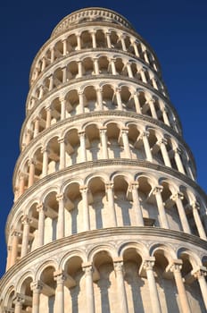 The famous Leaning Tower on Square of Miracles in Pisa, Tuscany - Italy