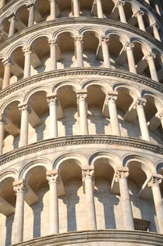 The famous Leaning Tower on Square of Miracles in Pisa, Tuscany - Italy
