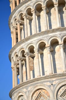 The famous Leaning Tower on Square of Miracles in Pisa, Tuscany - Italy