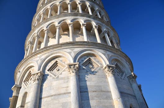 The famous Leaning Tower on Square of Miracles in Pisa, Tuscany - Italy