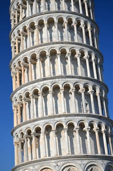The famous Leaning Tower on Square of Miracles in Pisa, Tuscany - Italy