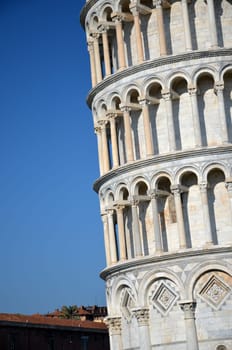 The famous Leaning Tower on Square of Miracles in Pisa, Tuscany - Italy