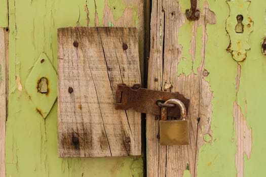 Old door with keyhole background.