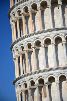 The famous Leaning Tower on Square of Miracles in Pisa, Tuscany - Italy
