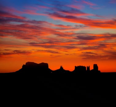 Sunrise on US 163 Scenic road to Monument Valley Park Utah