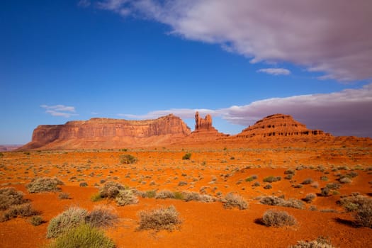 View from US 163 Scenic road to Monument Valley Park in Utah