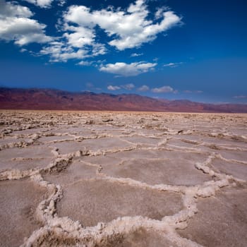 Badwater Basin Death Valley salt formations in California National Park